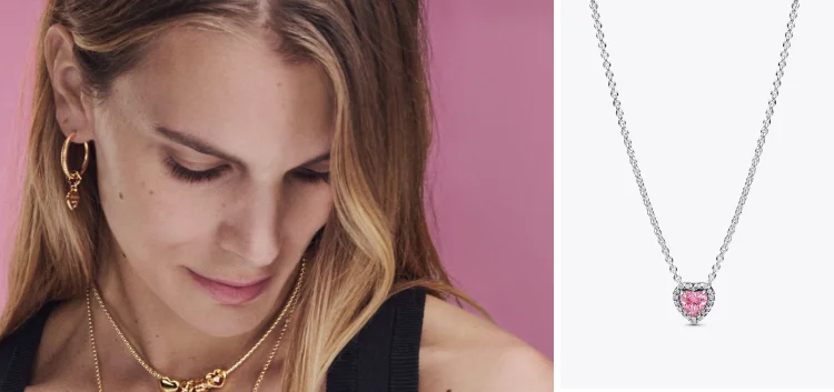 Pink Elevated Heart Necklace