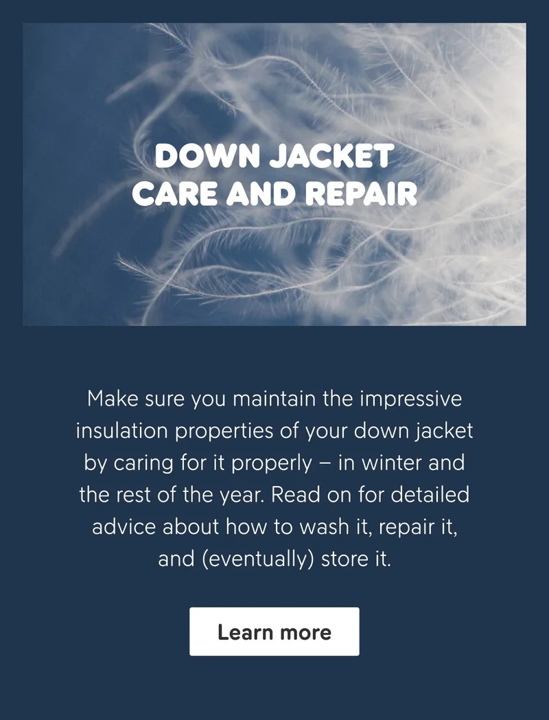 How to take care of down