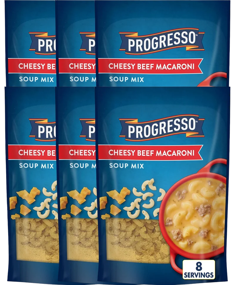 Image of Progresso Cheesy Beef Macaroni Soup Mix (6 Pack)