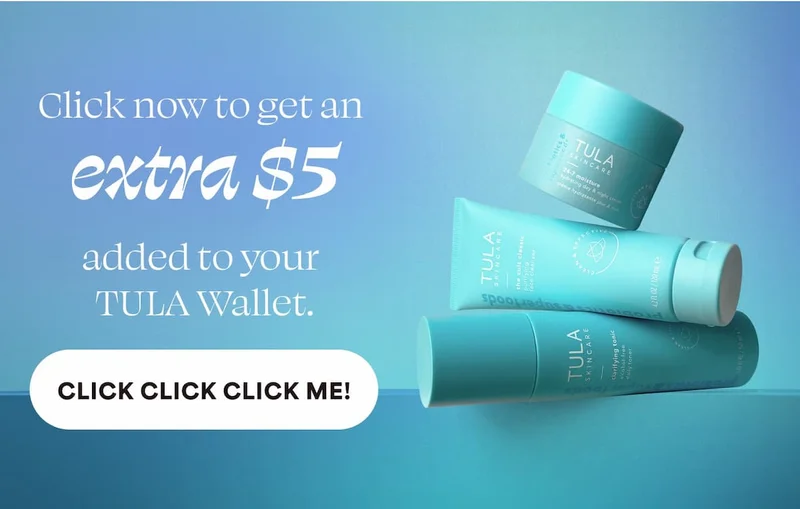 Click now to get an extra $5 added to your TULA Wallet. -- click click click, click me!