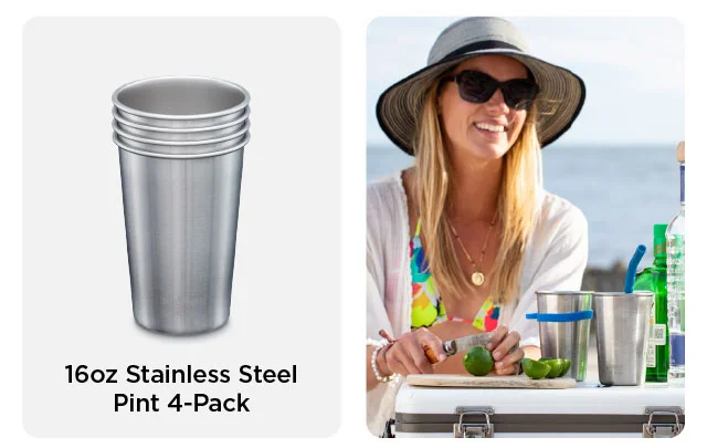 16oz Steel Pint 4-Pack