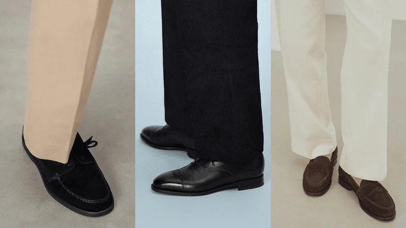 Three models wearing Morjas shoes from the brand's current assortment.