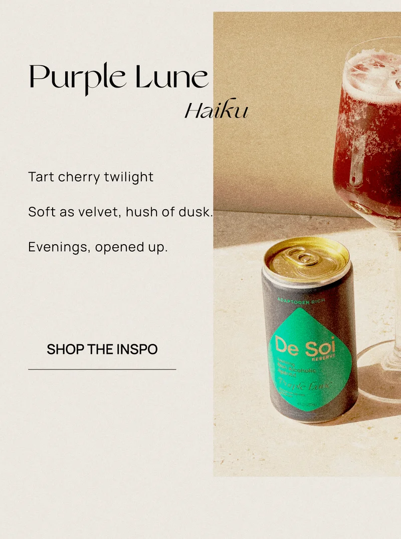 Purple Lune Haiku | Tart cherry twilight&nbsp; Soft as velvet, hush of dusk. Evenings, opened up. | Shop the Inspo