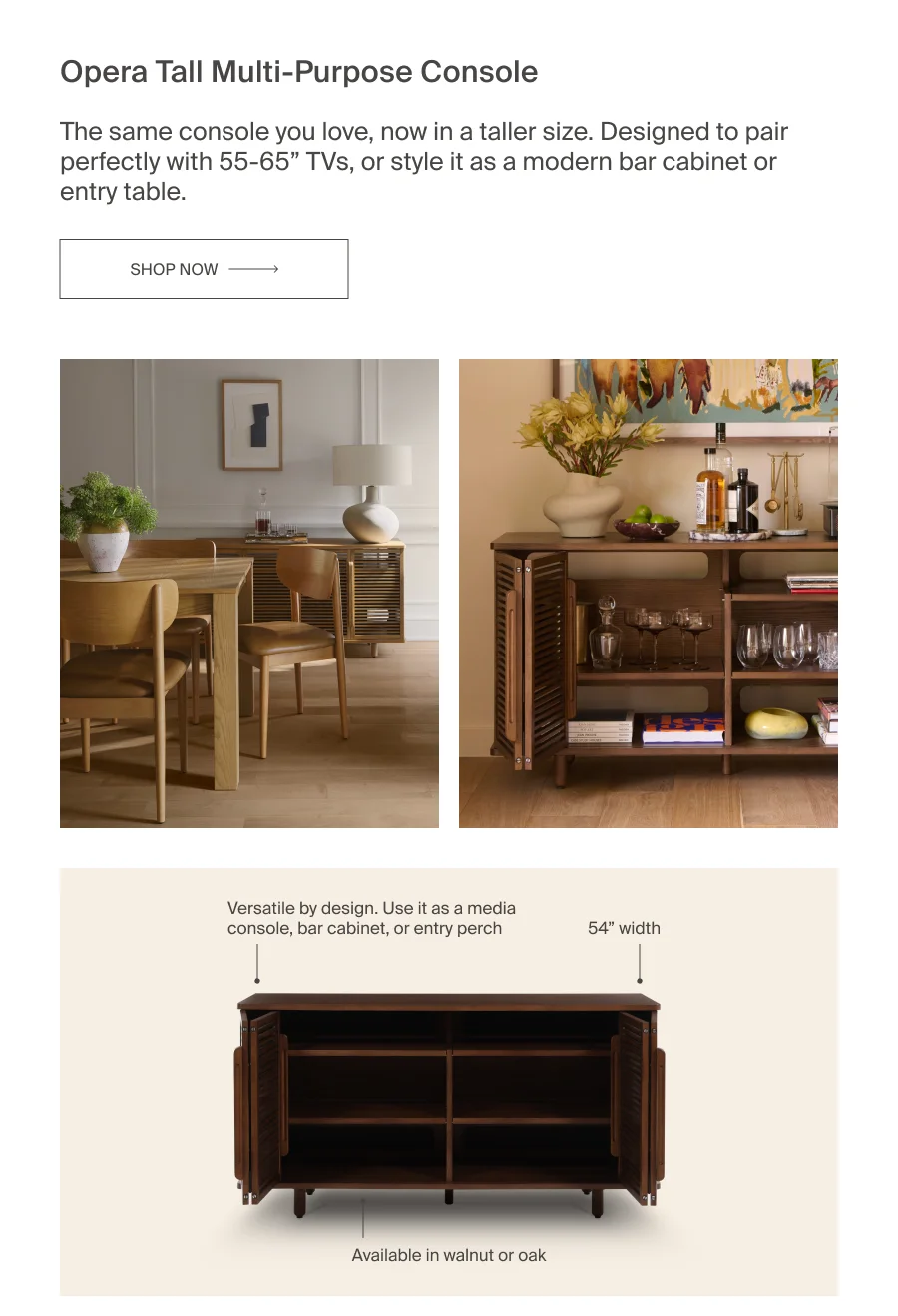 Opera Tall Media Console