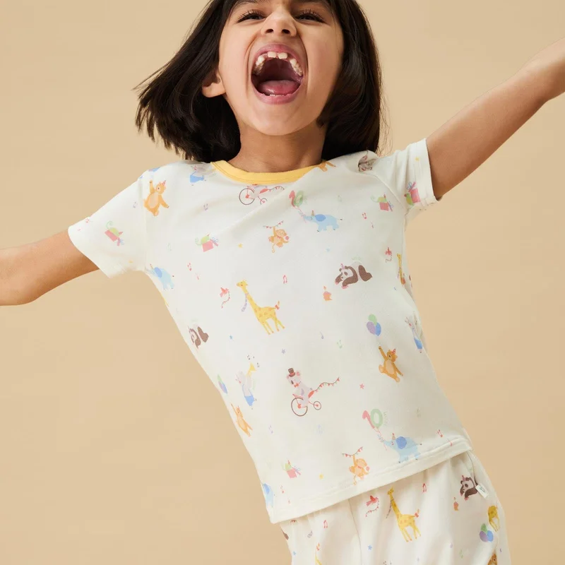Image of Party Animals Short Sleeve Pajama Set