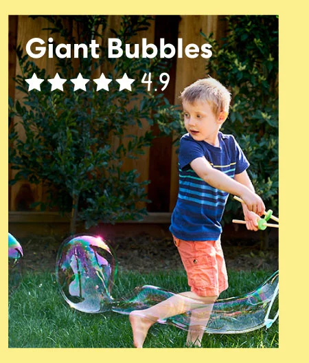 Giant Bubbles: discover science that’s unbelie-bubbly fun - with a pair of bubble wands you make yourself!