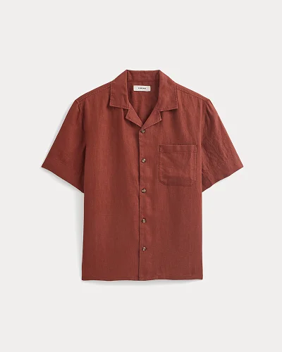 Image | Linen Resort Shirt | Henna Red