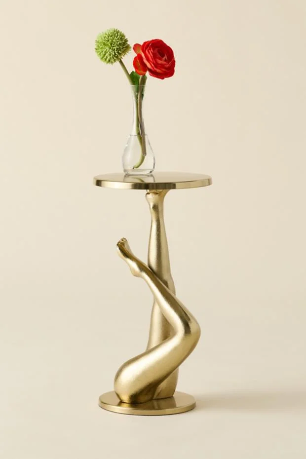 Lady Legs Metal Sculptural Side Table