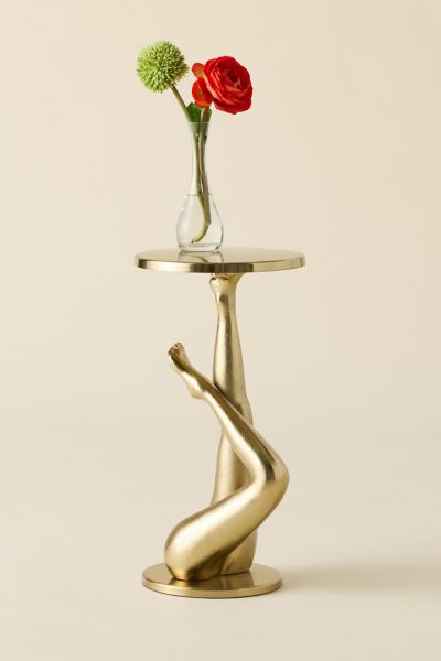 Lady Legs Metal Sculptural Side Table