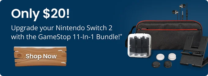 Only $20! | Upgrade your Nintendo Switch 2 with the GameStop 11-in-1 Bundle!* | Shop Now