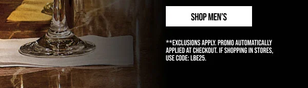 Extra 25% off Shop Men's