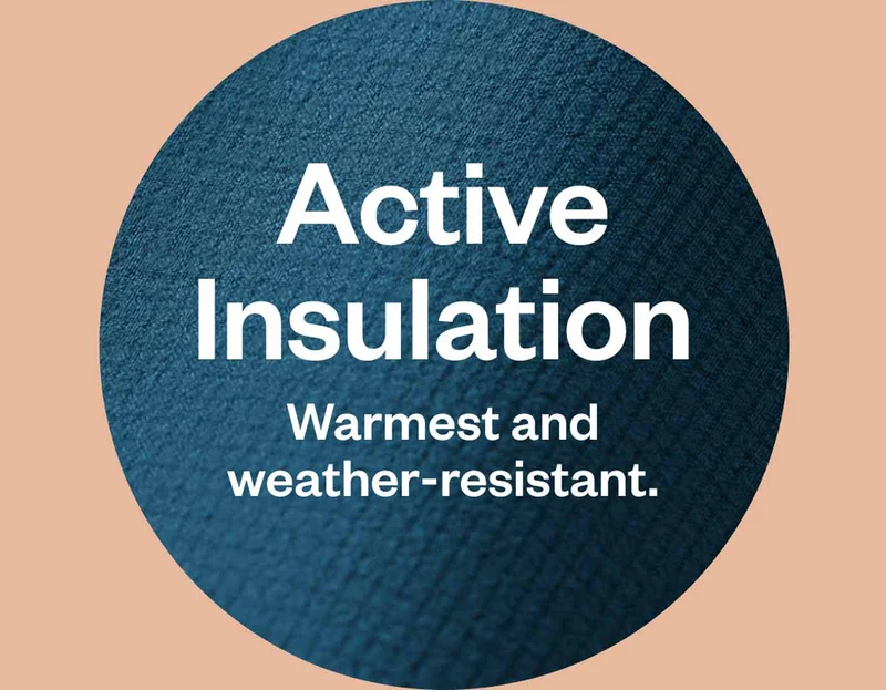 Active Insulation: Warmest and weather resistant.
