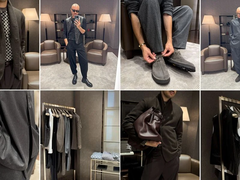 GQ Global Fashion Director Miles Pope at the Giorgio Armani store in New York City.