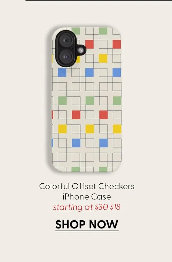 Colorful Offset Checkers iPhone Case