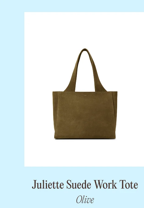 Juliette Suede Work Tote Olive