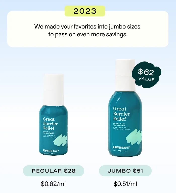 2023: we made your faves into jumbo sizes to pass on even more savings. $51 ($62 value)