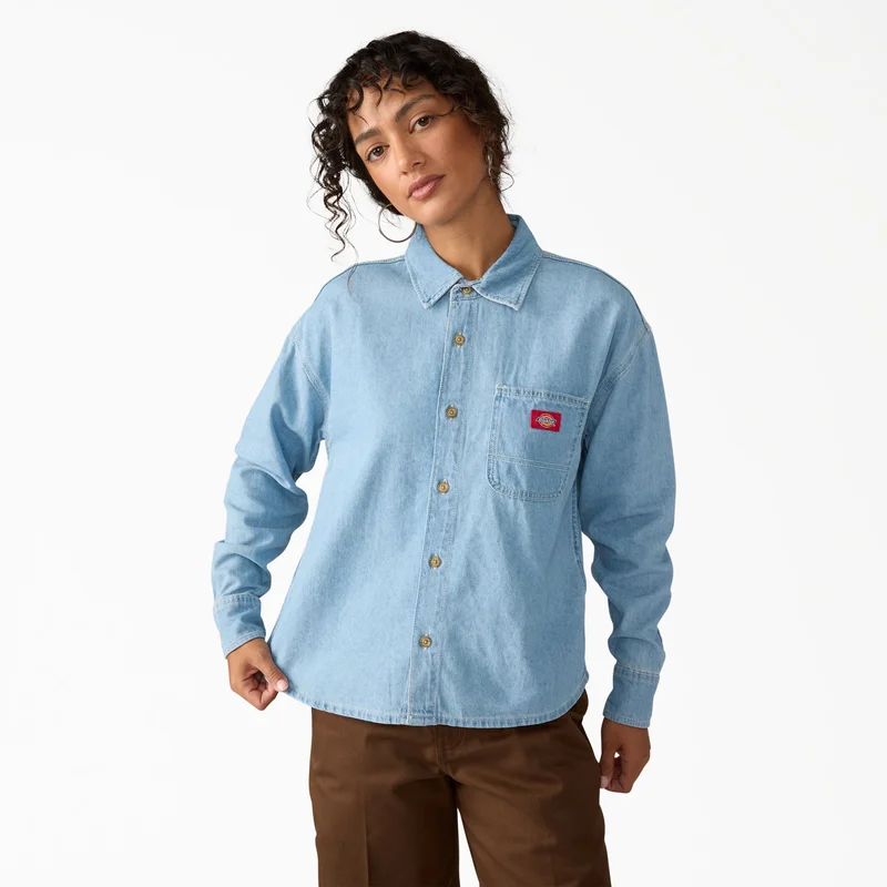 Image of Women's Long Sleeve Denim Shirt