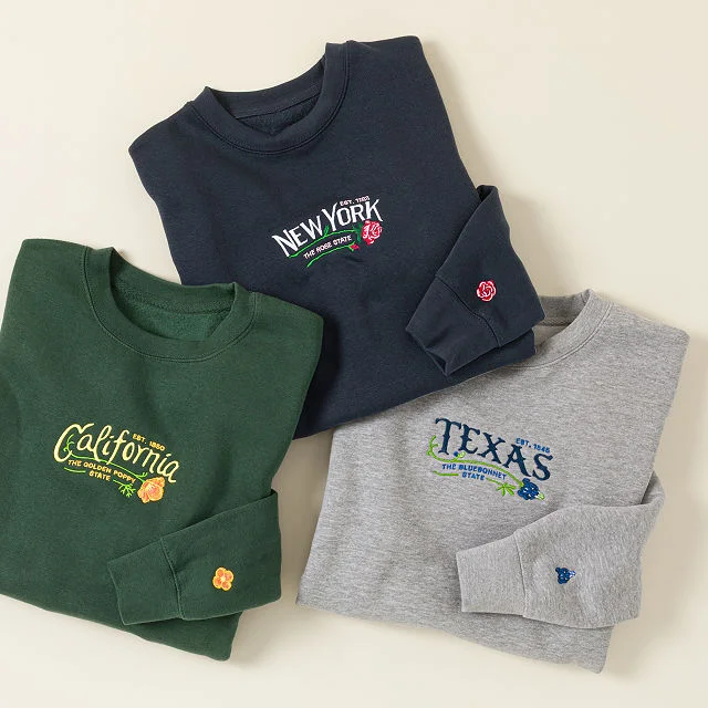 Embroidered State Flower Sweatshirt