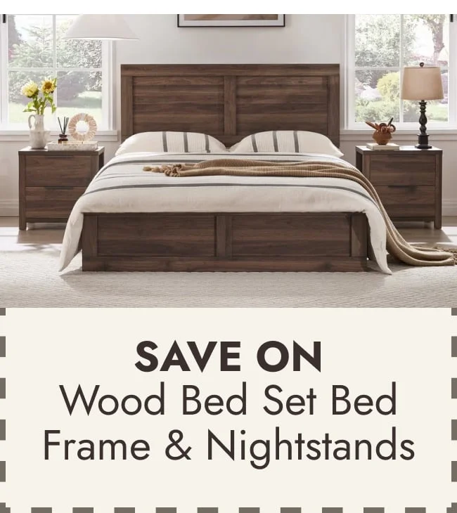 Scout 3-Piece Solid Wood Bed Set with Platform Bed Frame and 2 Nightstands