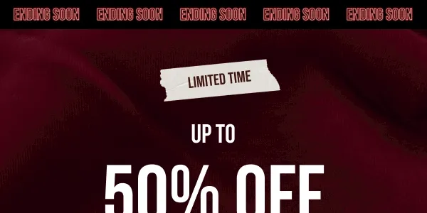 Ending soon! Up to 50% off