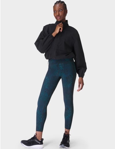 Zero Gravity Running Tights in Blue Hybrid Leopard Print