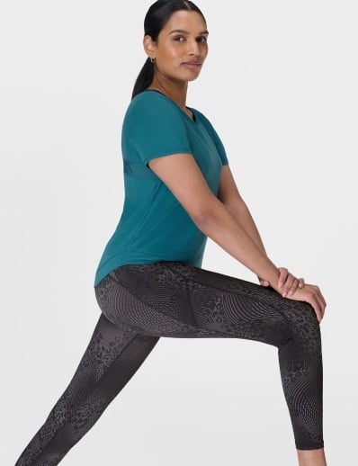Zero Gravity Running Tights in Grey Hybrid Leopard Print