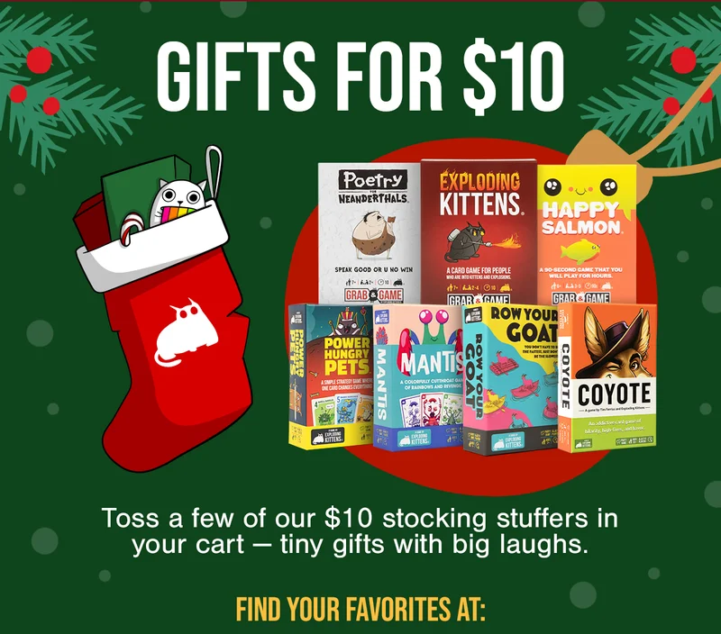 GIFTS FOR $10 | Toss a few of our $10 stocking stuffers in your cart- tiny gifts with big laughs.