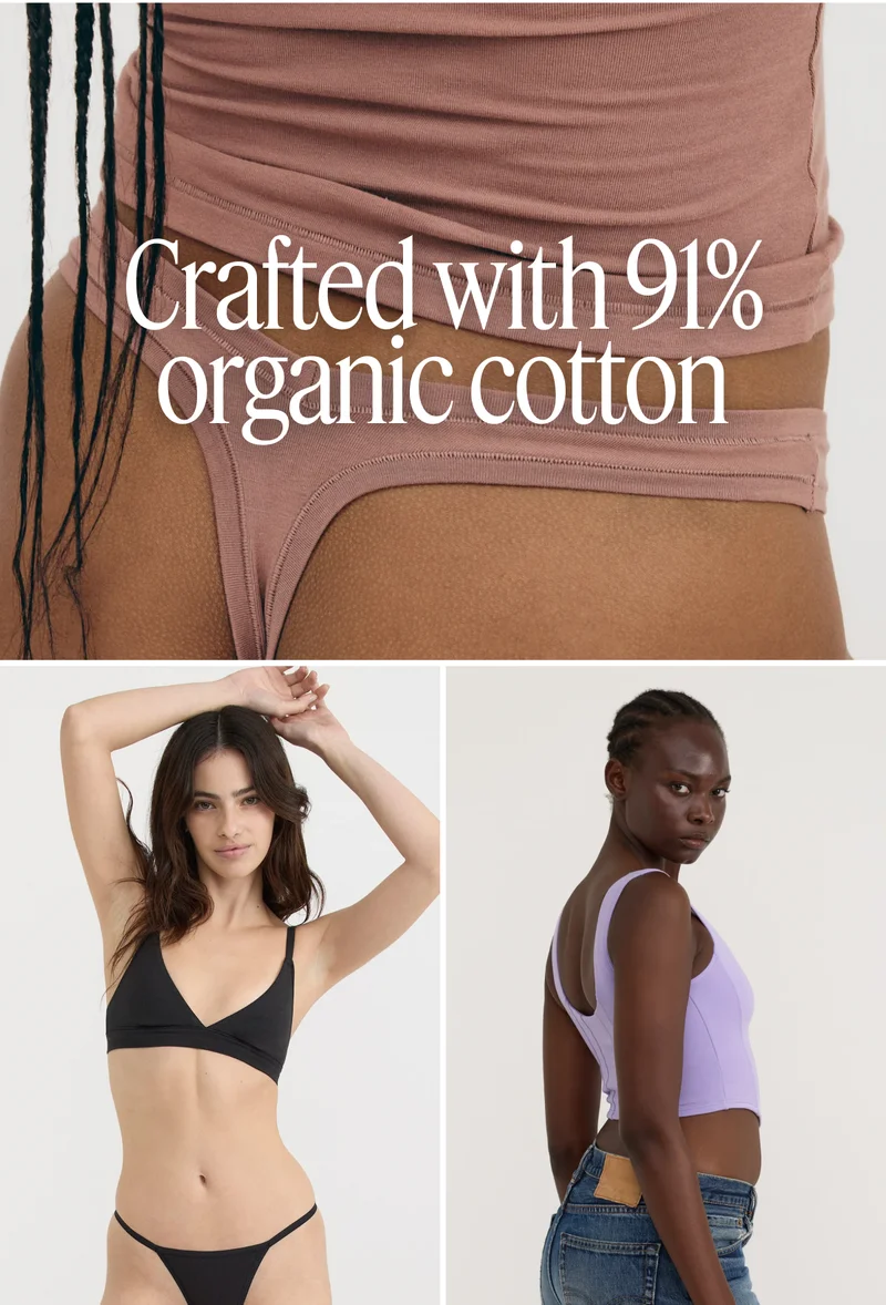 Crafted with 91% organic cotton