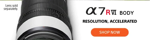 Lens sold separately. Alpha 7R VI Body | Resolution, Accelerated | Shop now