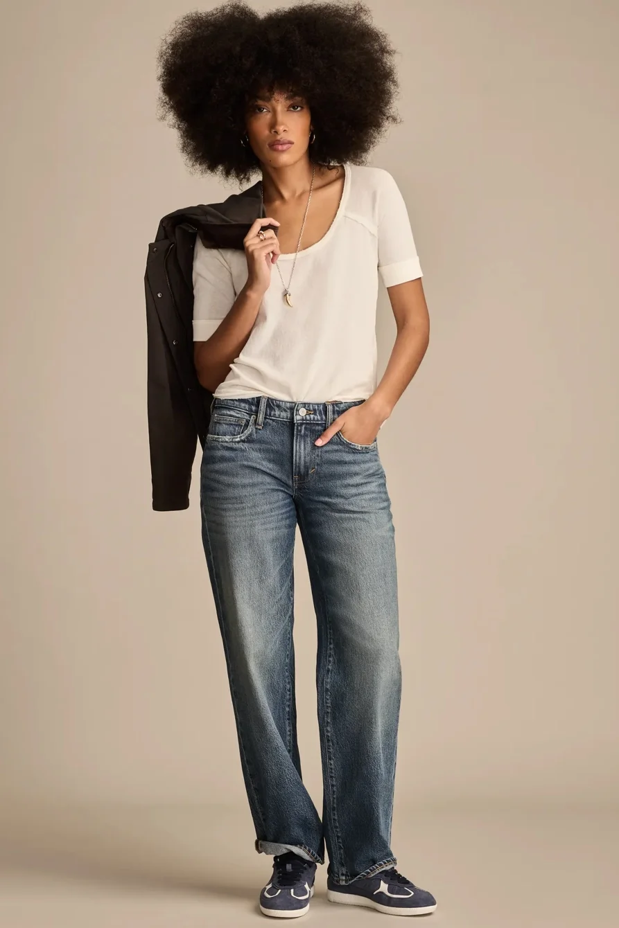 Image of Lucky Brand The Baggy - Women's Jeans Denim Pants in Gone Rogue Wash