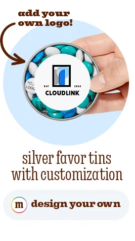 SILVER FAVOR TINS WITH CUSTOMIZATION