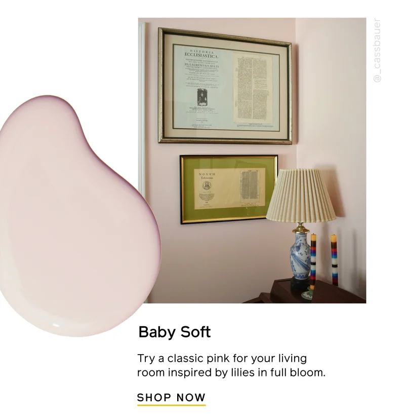 Baby Soft. Try a classic pink for your living room inspired by lilies in full bloom. SHOP NOW