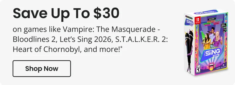 Save Up To $30 on games like Vampire: The Masquerade – Bloodlines 2, Let’s Sing 2026, S.T.A.L.K.E.R. 2: Heart of Chornobyl, and more!* | Shop Now