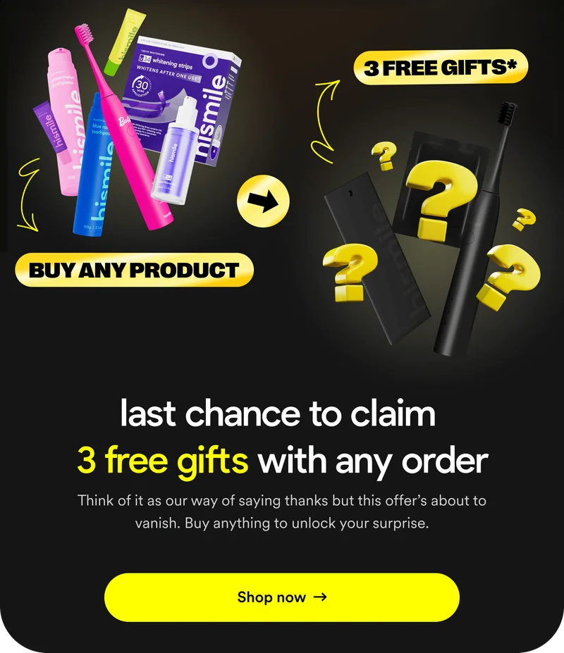 Buy any product, get 3 free gifts. Last chance to claim 3 free gifts with any order. Think of it as our way of saying thanks but this offer's about to vanish. Buy anything to unlock your surprise. Shop now.