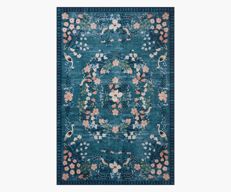 Image of Palais Luxembourg Printed Rug - Teal