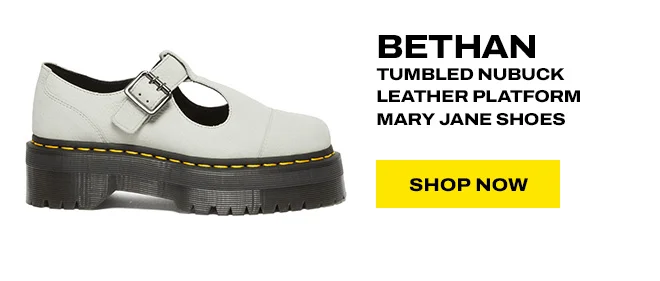 BETHAN TUMBLED NUBUCK LEATHER PLATFORM MARY JANE SHOES