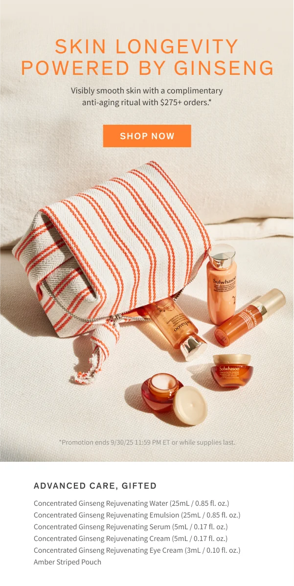 6-piece gift with $275+ purchase