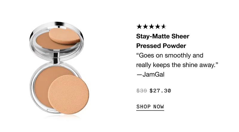 Stay-Matte Sheer Pressed Powder “Goes on smoothly and really keeps the shine away.” —JamGal $27.30 SHOP NOW