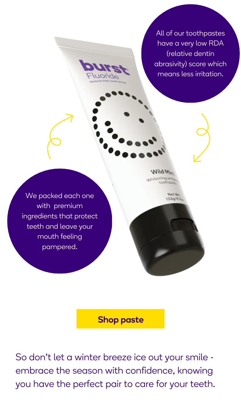 A low RDA value and premium ingredients mean our toothpastes are perfect for protecting teeth against discomfort and irritation.