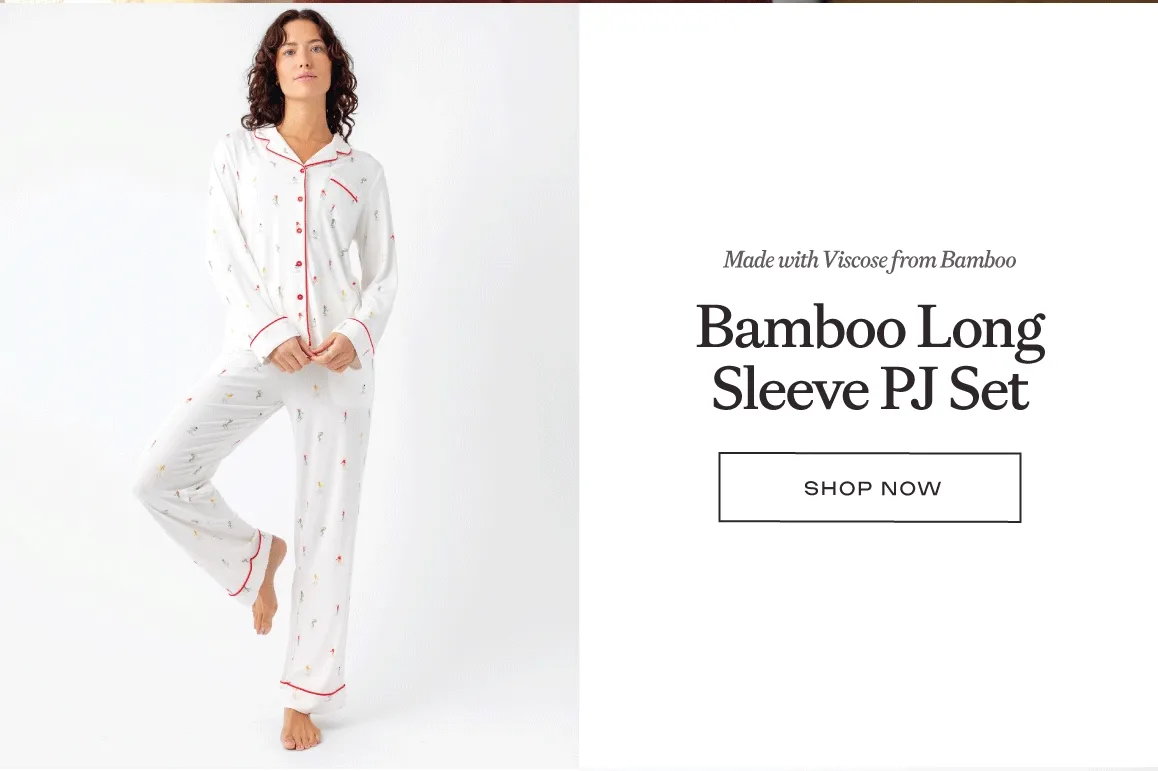 Shop the bamboo PJ set- 2 new prints and 2 new colors!