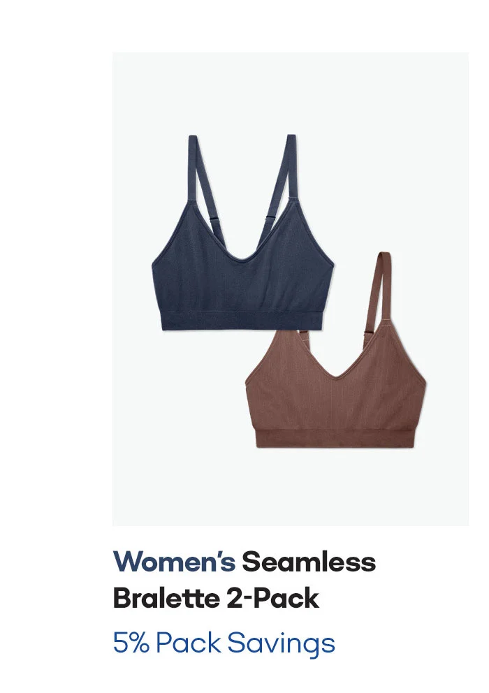 Women's Ribbed Seamless Bralette 2-Pack