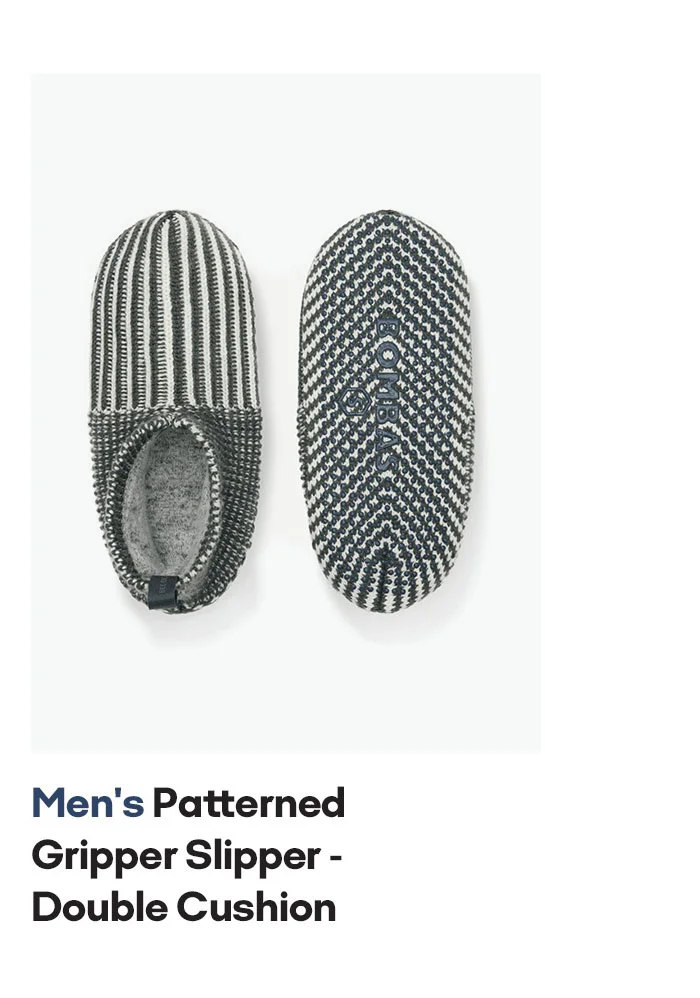 Men's Patterned Gripper Slipper - Double Cushion