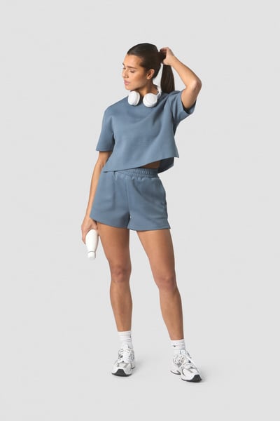 Image of Revive Heavy Cropped T-Shirt Wmn Steel Blue