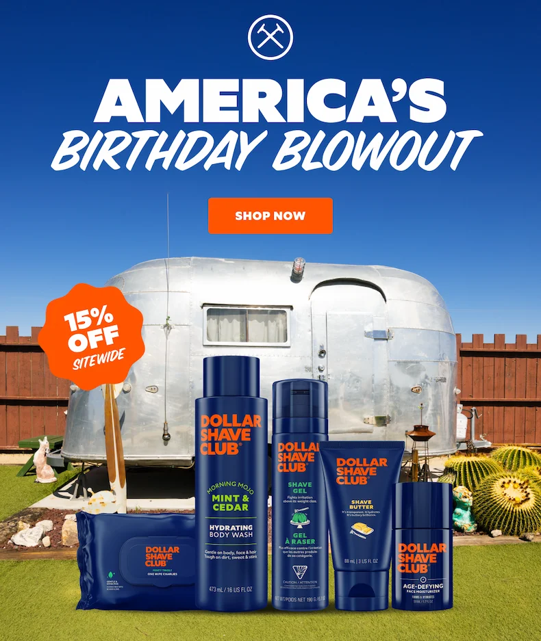 AMERICA'S BIRTHDAY BLOWOUT | 15% OFF SITEWIDE | CTA: SHOP NOW