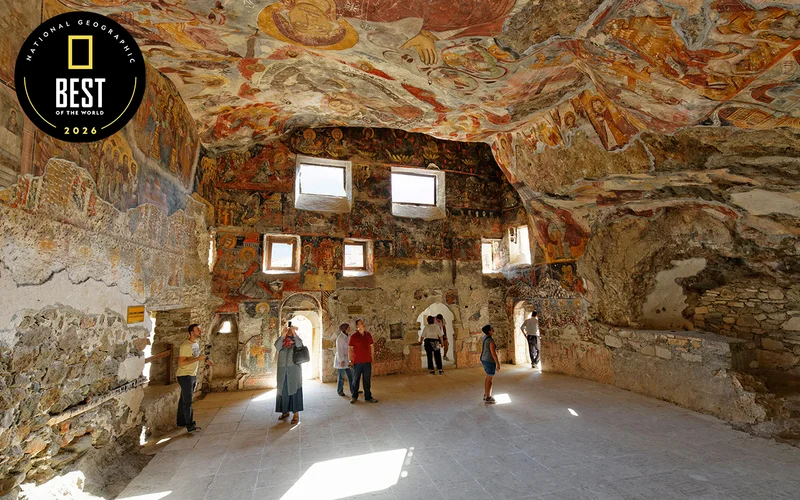 Sümela Monastery is renowned for its early Christian frescoes.