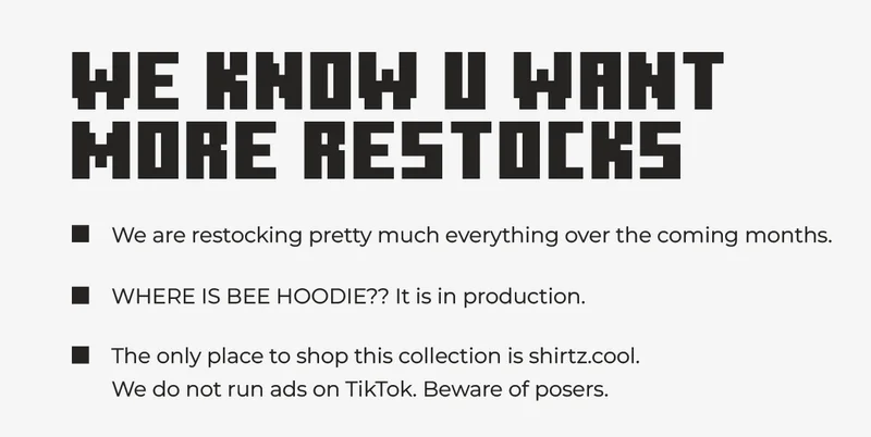 We know u want more restocks
