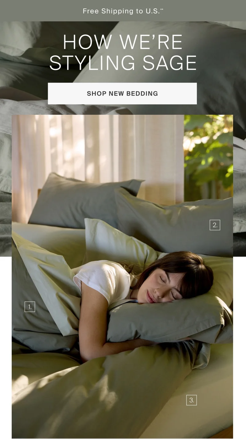 How we're styling sage. Shop new bedding.