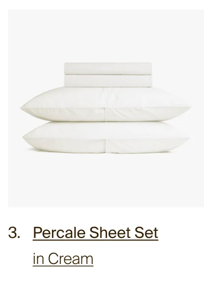 Percale Sheet Set in Cream