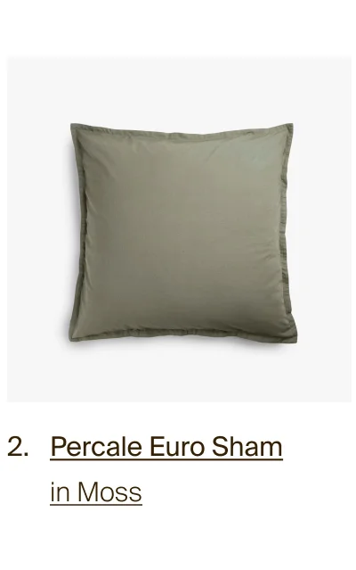 Percale Euro Sham in Moss