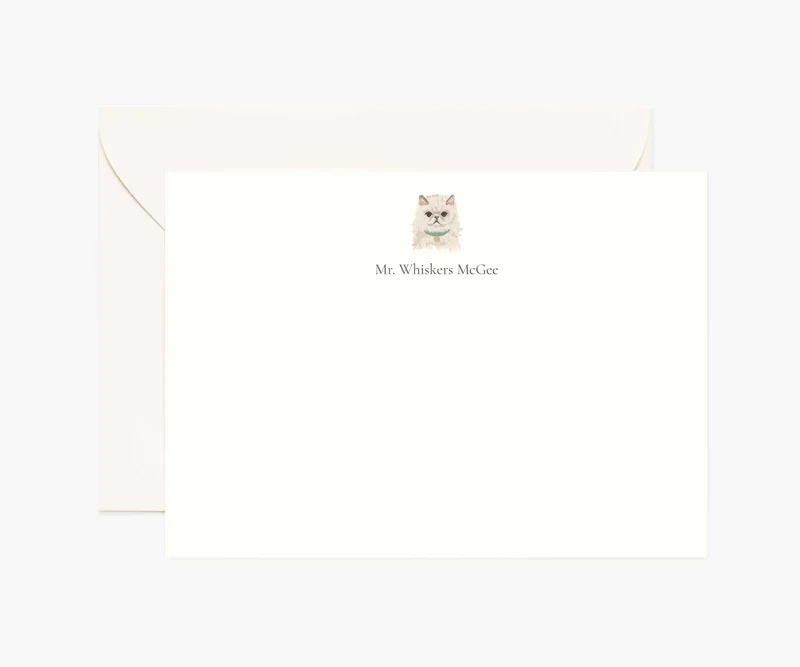 Image of Pets Personalized Stationery - Cat